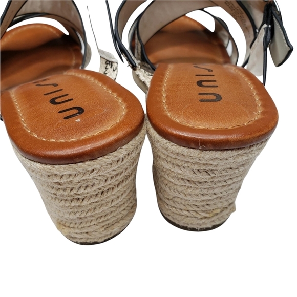 Unisa | Snake Skin Faux Leather Slip On Open Toe Espadrille Wedge Sandals 7.5 - Picture 4 of 11